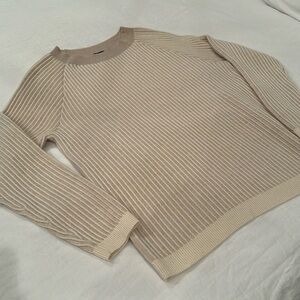 Theory 100% cashmere sweater. Beige/ cream ribbed. Size P. Excellent condition
